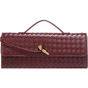 Woven evening bag in wine red
